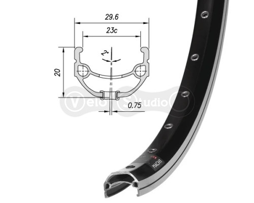 Обод Mach1 840, 28" 32 отверстия, под ободной тормоз, черный