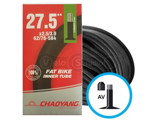 Вело камера Longus/Chaoyang 27.5х2,5/3,0 AV33 (62/76-584)