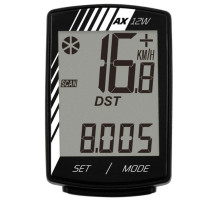 Велокомп'ютер Longus АХ-12W, бездротовий, 12 функцій, чорний