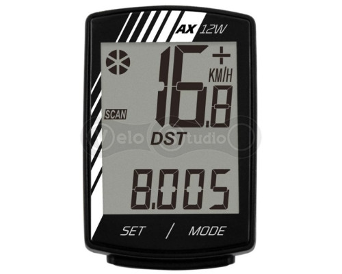 Велокомп'ютер Longus АХ-12W, бездротовий, 12 функцій, чорний