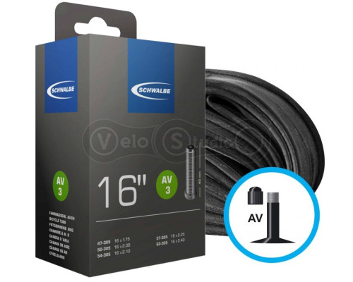 Вело камера Schwalbe AV 3 Standart 16x1.75-2.10 (47/62-305) AV 40мм AGV