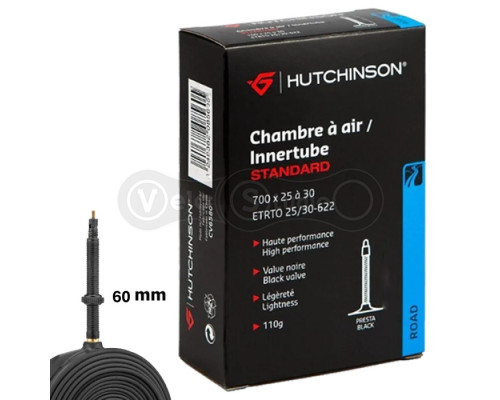 Камера HUTCHINSON CH 700X25-30 VF 60 MM Чорний ніпель