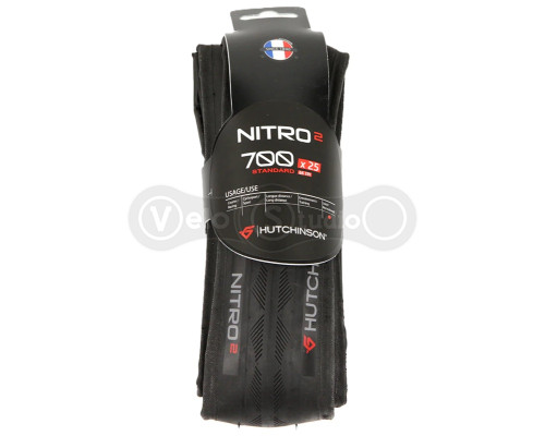 Вело покришка HUTCHINSON NITRO 2 700x25, Folding, Mono-compound, Black