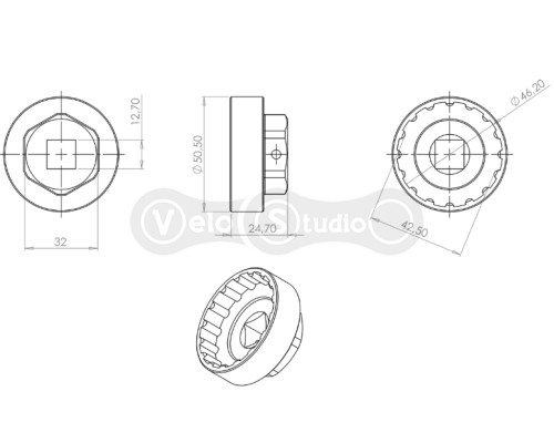 Знімач VAR BP-99900 для каретки Shimano Hollowtech II