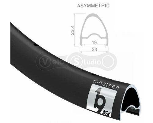 Обід BlackJack READY 19 ASY Light 28", 622x19, 28 відп., FV, безкамерний, асиметричний, чорний