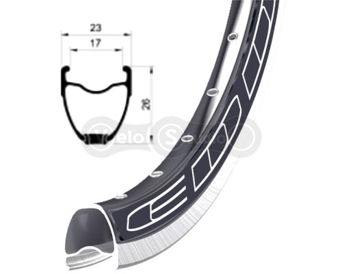 Обод Remerx EDDY RX 917, 28'', 622x17, 32 отв., FV, V-Br, CNC