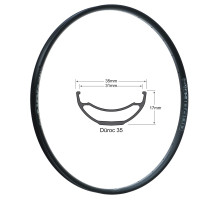 Обід SUNringlé Duroc 35 27,5&amp;quot;, 584x31, 32 отв, чорний, анодований, зварений, tubeless ready