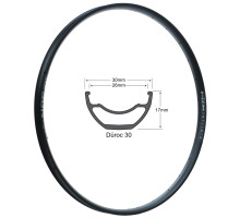 Обід SUNringlé Duroc 30 29&amp;quot;, 622x26, 32 отв, чорний, анодований, зварений, tubeless ready
