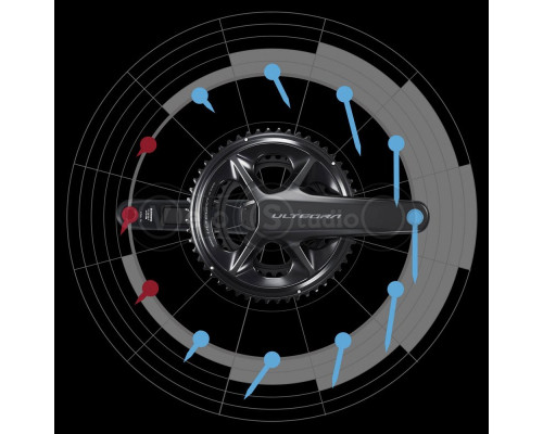 Шатуны Shimano FC-R8100-P 2x12 скоростей 175 мм 52x36 с измерителем мощности