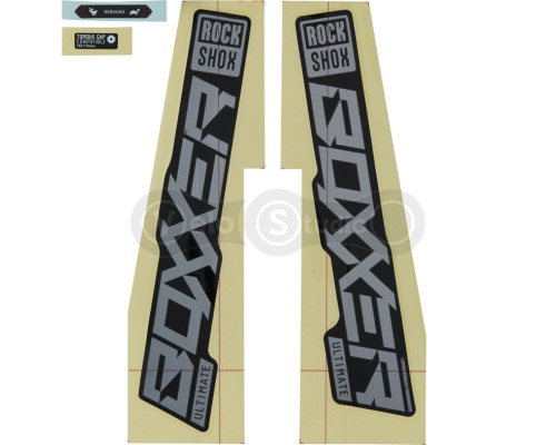 Набір наклейок на вилку ROCKSHOX - BOXXER ULTIMATE 27/29 GLOSS POLAR FOIL FOR HIGH GLOSS BLACK (2021)
