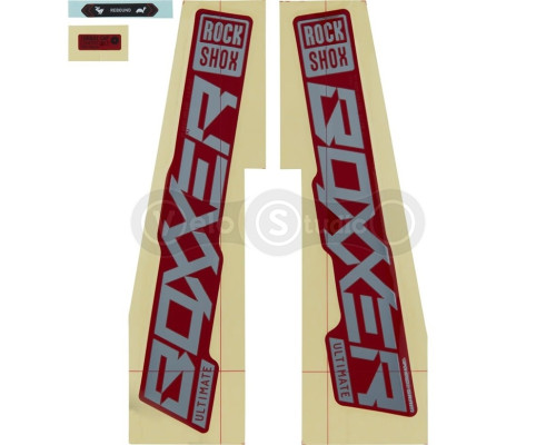 Наклейки на вилку ROCKSHOX - BOXXER ULTIMATE 27/29 GLOSS POLAR FOIL FOR RED (2021)