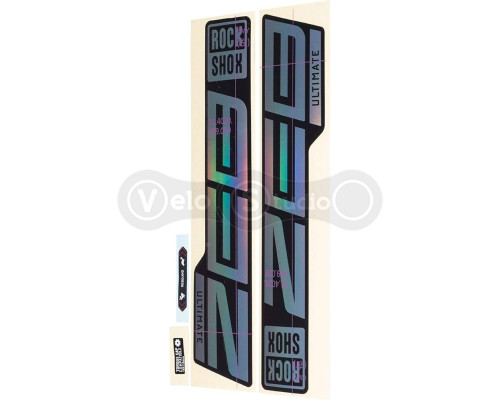 Наклейки на вилку ROCKSHOX - ZEB ULTIMATE 27/29 GLOSS RAINBOW FOIL FOR HIGH GLOSS BLACK (2021)
