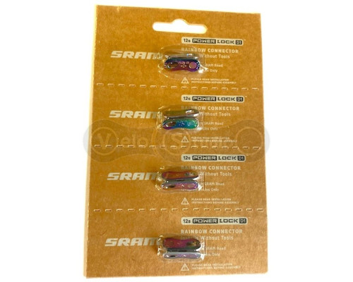 Замок цепи SRAM Flattop Chain Connector 12 скоростей Rainbow - 4 штуки