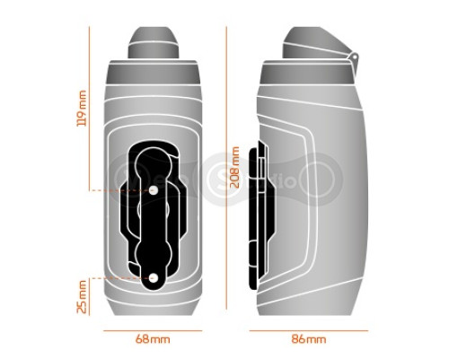 Фляга з магнітом та базою FIDLOCK TWIST bottle 590мл., прозорий/білий