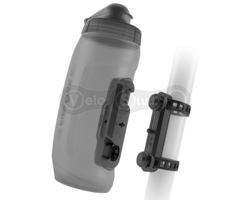 Фляга с коннектором и базой FIDLOCK TWIST bottle 590мл., универсальная база, прозрачный/черный