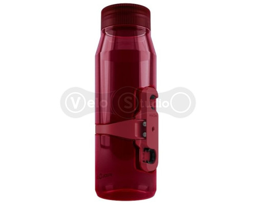 Фляга з магнітним утримувачем та базою FIDLOCK TWIST bottle 700мл., прозорий/червоний