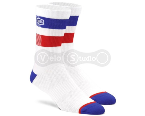 Вело шкарпетки 100% FLOW Socks [White], L/XL (EU 42-46)