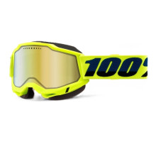 Маска 100% ACCURI 2 Snowmobile Goggle [Fluo Yellow], Dual Mirror Gold Lens