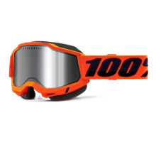 Маска 100% ACCURI 2 Snowmobile Goggle [Neon Orange], Dual Mirror Silver Lens