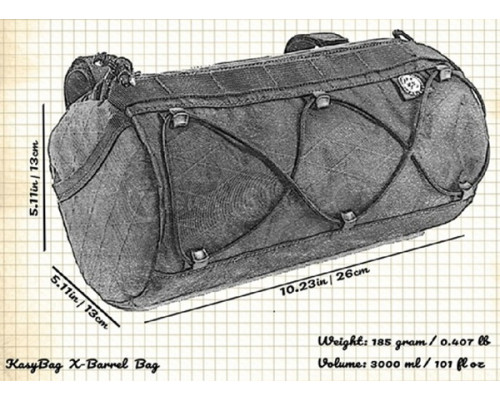 Сумка на руль KasyBag X-Barrel Bag Black
