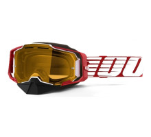 Маска 100% ARMEGA Snowmobile Goggle [Oversized Deep Red], Dual Yellow Lens