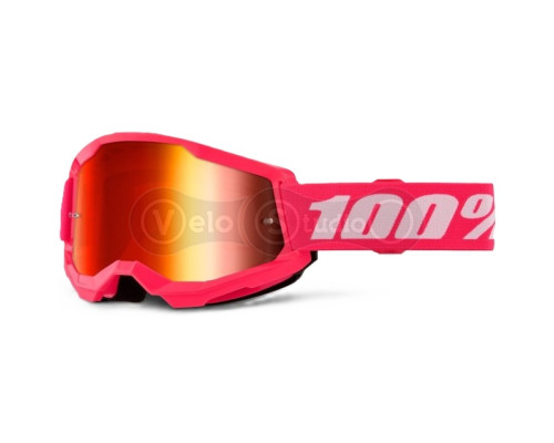Маска 100% STRATA 2 Goggle [Pink], Mirror Red Lens