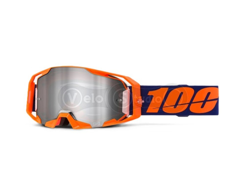 Маска 100% ARMATIC Goggle [Neon Orange], Mirror Silver Lens