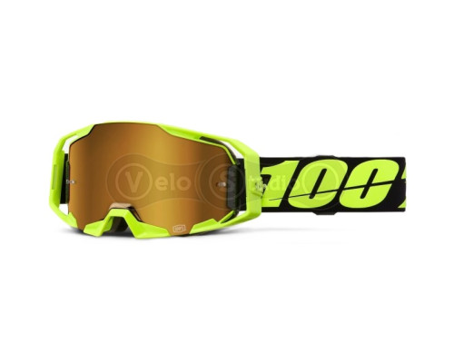 Маска 100% ARMATIC Goggle [Neon Yellow], Mirror Gold Lens
