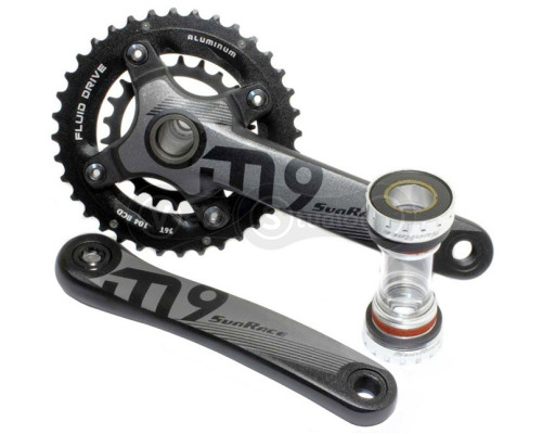 Шатуни Sunrace M966 під Hollowtech, 9 швидкостей, 36-22T, 175мм, з кареткою BBM97