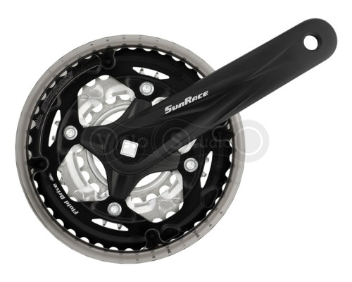 Шатуны SunRace FCM600 3 под квадрат, 170 мм, 42-32-22T, на 8/7скоростей, с защитой, черные