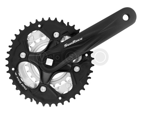 Шатуны SunRace FCM500 3 под квадрат, 170 мм, 42-34-24T, на 8/7 скоростей, черные