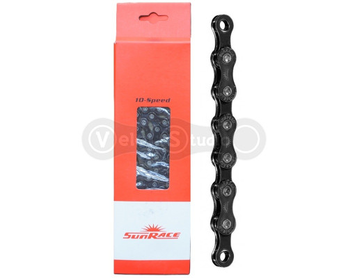 Цепь SunRace CN10A Black 10 скоростей, 126 звеньев, с замком