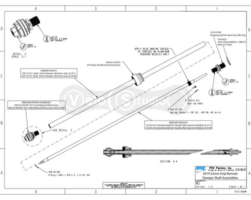 Шток демпфера вилки FOX 32 29 дюймов 2017 Shaft 10mm Damper Hard Ano Grip (229-10-272)