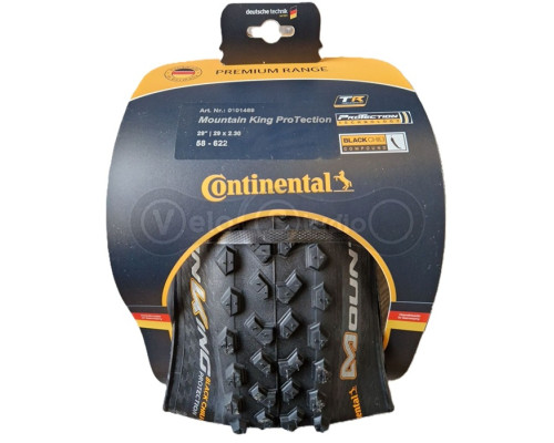 Вело покрышка бескамерная Continental Mountain King 29x2.3, черная, ProTection, Skin