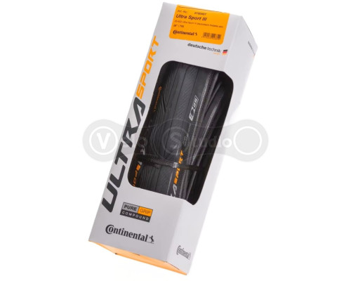 Вело покришка Continental Ultra Sport III 700 x 25C, чорна, складана, skin