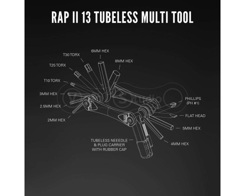 Мультитул LEZYNE RAP II 13 Tubeless Чорний - 13 функцій