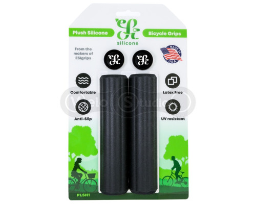 Грипси ESI Plush Silicone Black (чорні) – 35 мм