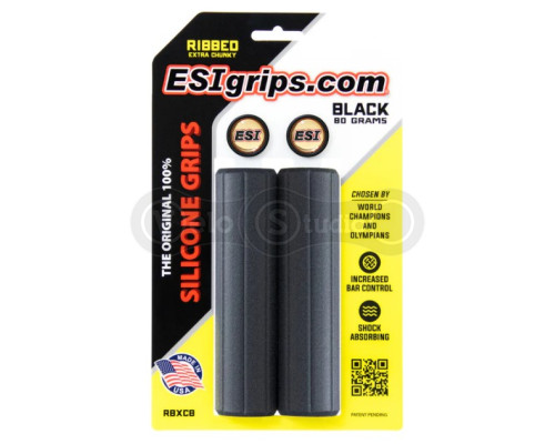 Грипси ESI Ribbed Extra Chunky Black Silicone Bicycle Grips - 34 мм