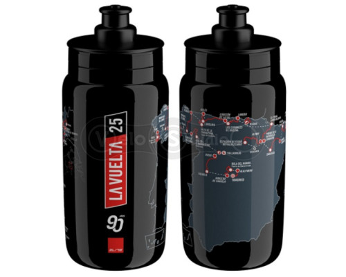 Фляга ELITE FLY с картой Vuelta 2025 черная 550 мл