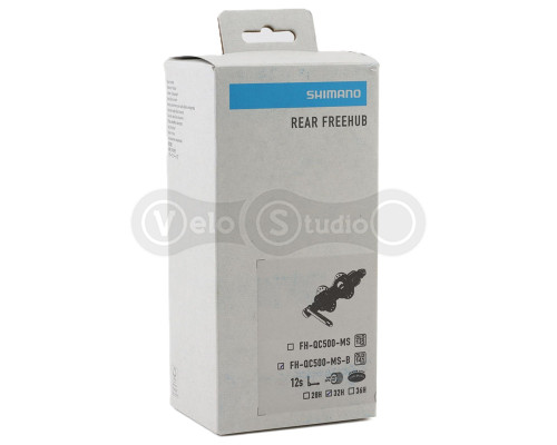 Втулка задня Shimano FH-QС500-HM, CUES, 12 швидкостей, 32отв, QR, OLD: 141мм, Center Lock