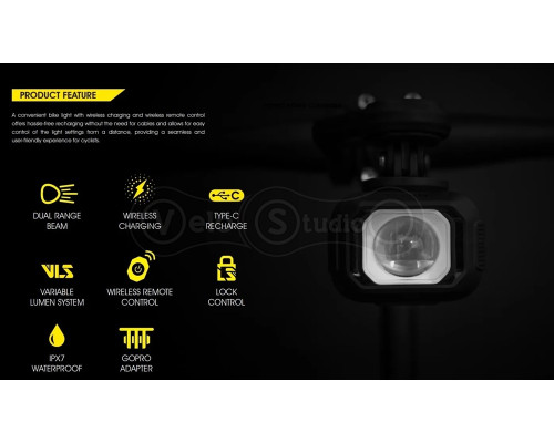 Фара Moon Titan Max 1700 люмен вбудований акумулятор, USB TYPE-C, чорна