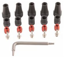 Сервісний набір гальм HOSE FITTING KIT - SHORT NUT (INCLUDES 5 THREADED HOSE BARBS,5 COMPRESSION NUTS, 5 RED COMP OLIVES, 1 T8 TORX) - RED/FORCE AXS 2-PIECE