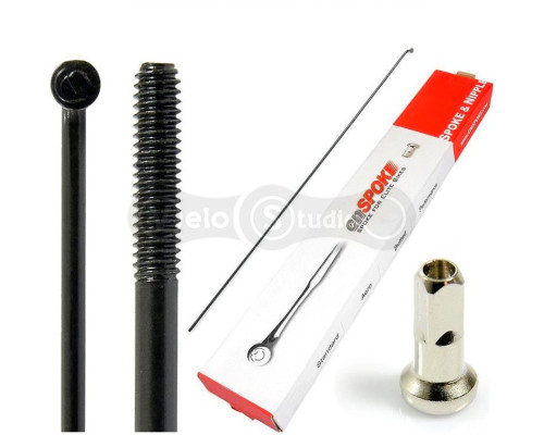 Спица CN SPOKE 272 мм чёрная 14G c ниппелем 16 мм (100шт) сталь