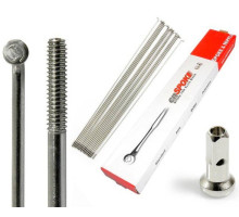 Спиця CN SPOKE 255 мм срібло 14G з ніпелем 16 мм (100шт) нержавіюча сталь