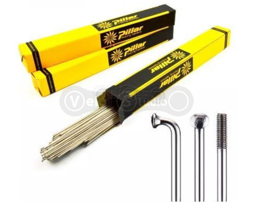 Спиці 280мм 14G Pillar PSR Standard, нержавіюча сталь Sandvic Т302+ срібляста (72шт в упаковці)