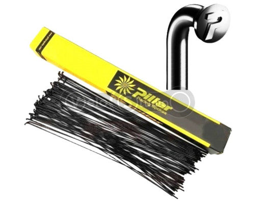 Спицы 260мм 14G Pillar PSR Standard, нержавеющая сталь Sandvic Т302+ черная (72шт в упаковке)