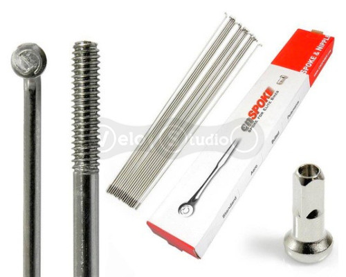 Спиця CN SPOKE 290 мм срібло 14G з ніпелем 16 мм (100шт) нержавіюча сталь