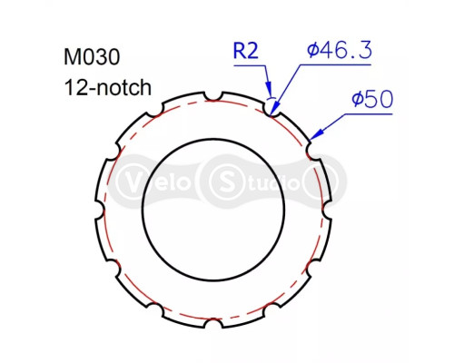 Съёмник Ice Toolz M030 для каретки Praxis ® Works ® M30 (12-пазов 48-50mm)