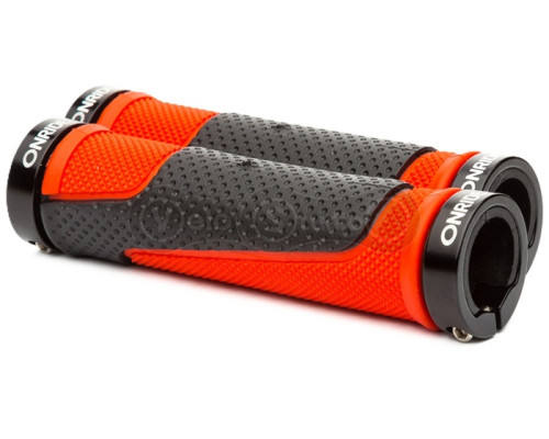 Грипси ONRIDE DualGrip, два замки, 130 мм, чорний/червоний