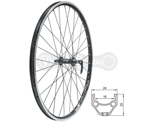 Колесо переднє KLS Draft 29, V-brake, 9x100мм чорний